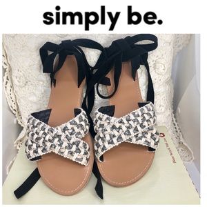 🌵Simply Be Sparkle Woven Wrap Up Sandals Size 9